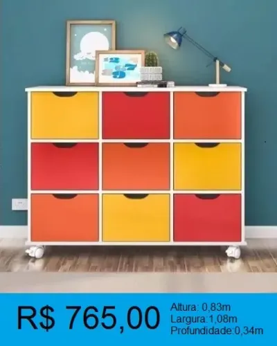Organizador de brinquedos com 9 gavetas - Entrega Grátis