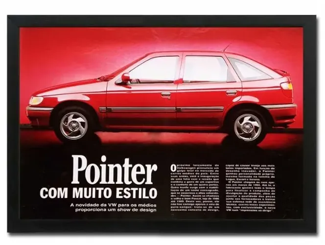 VW Pointer GTI 2.0 - Quadro / pôster decorativo com propaganda/matéria original de revista