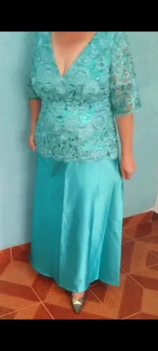 Vestido de Festa Azul Tiffany - Semi Novo, Elegante e Sofisticado, tam.48/50