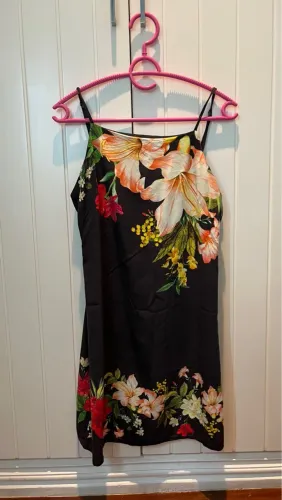 Vestido Farm viscose Floral Preto P