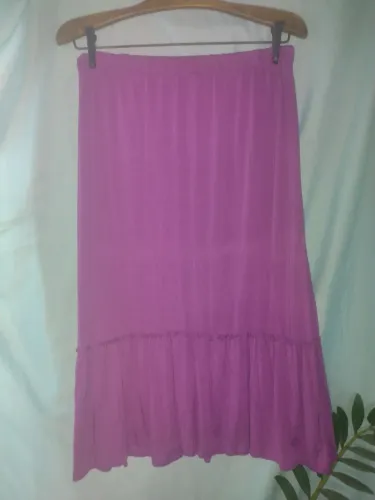 Saia Longa Roxo com Babado