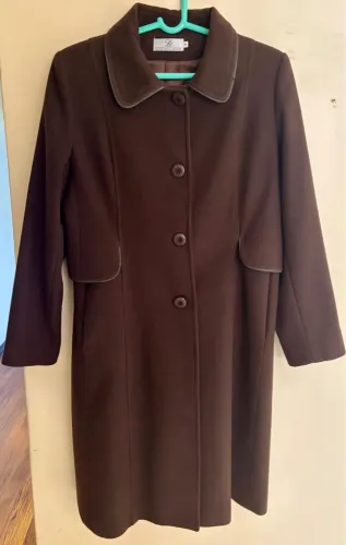 Casaco longo marrom 90% Lã uruguaia