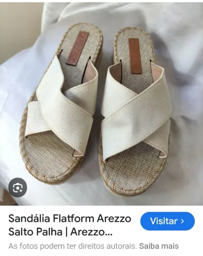 Sandália Flatform Arezzo Salto Palha 37/8
