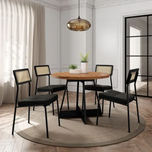 Mesa de Jantar Redonda com Cadeiras Modernas alta qualidade!! 726tt6