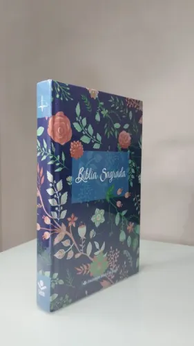 Bíblia Sagrada - Floral azul 