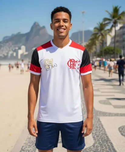 Camisa Braziline Flamengo Zico Retrô Masculina 