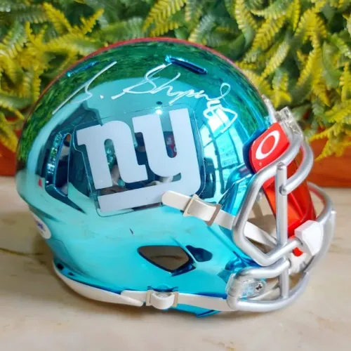 STERLING SHEPARD mini capacete autografado New York Giants NFL ed. ultra limitada Chrome