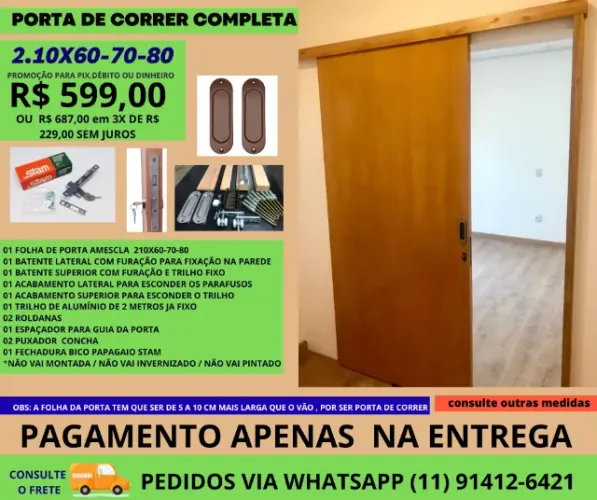 Kit porta a de correrr-fechadura-completa cod lp3