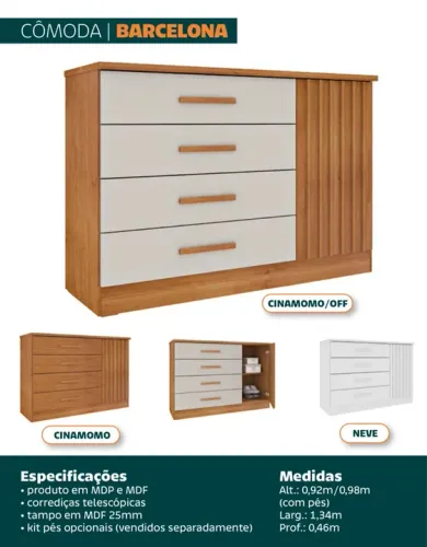 Cômoda com sapateira 12x sem juros