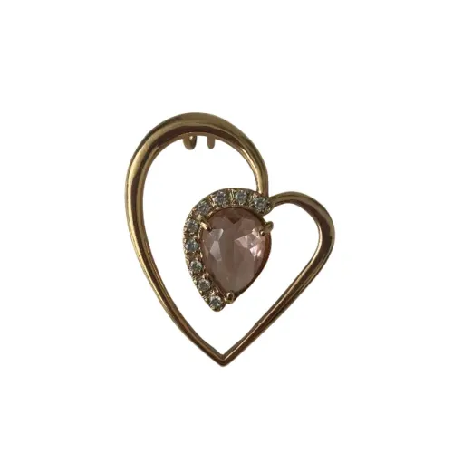 Pingente Rommanel Coração Folheado a Ouro 18k Com Cristal/Zircônias