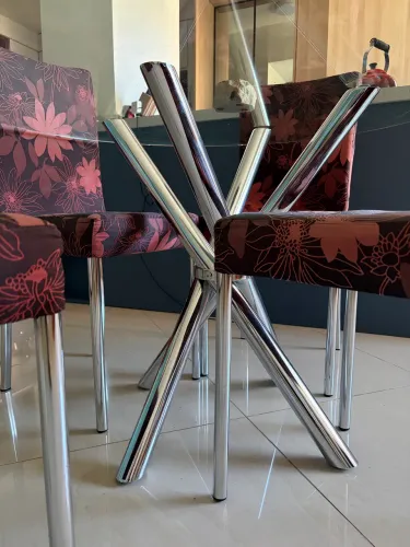 Conjunto de mesa de jantar - redonda vidro