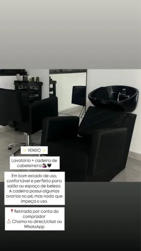 Lavatório e cadeira cabeleireira
