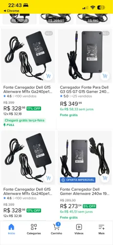 Carregador Dell G15 5515 