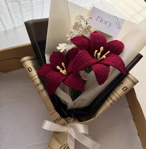 Buquê ou Arranjo de flores de crochê