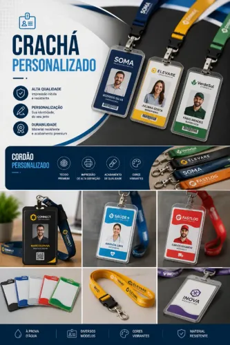Personalizamos crachas e tirante com sua logo