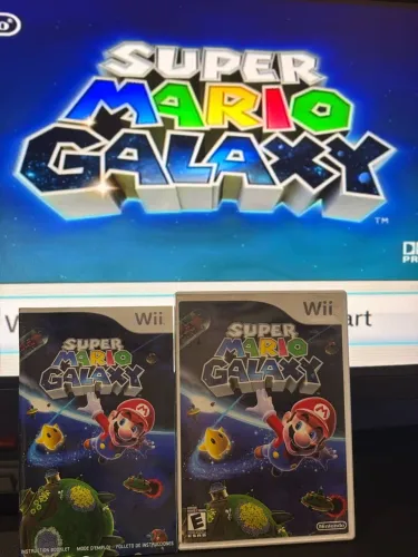 Jogo Super Mario Galaxy Nintendo Wii Original CIB Completo com Manual