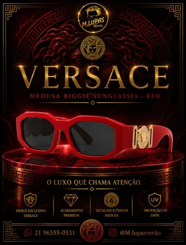 Óculos Versace - Vermelho 