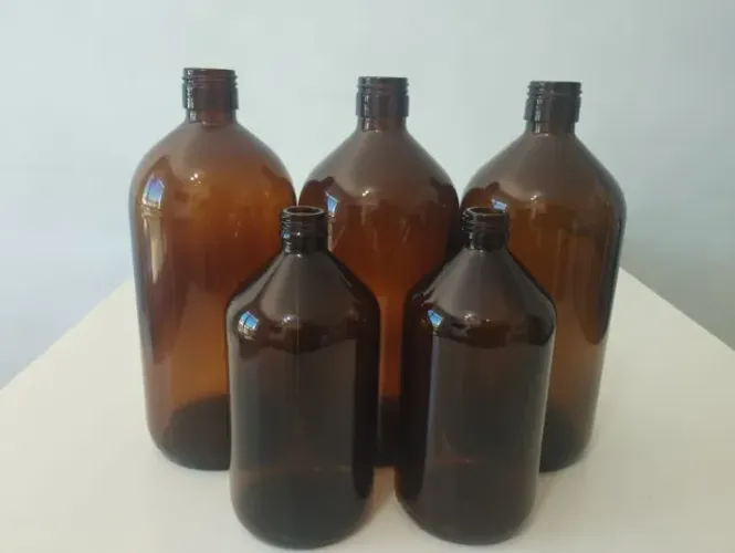 Vidro âmbar de 1litro e de 500ml