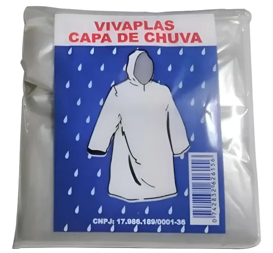 Capa de chuva descartável 