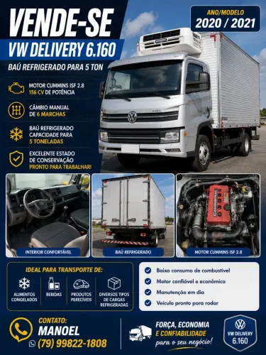 VW DELIVERY 6.160 BAÚ REFRIGERADO