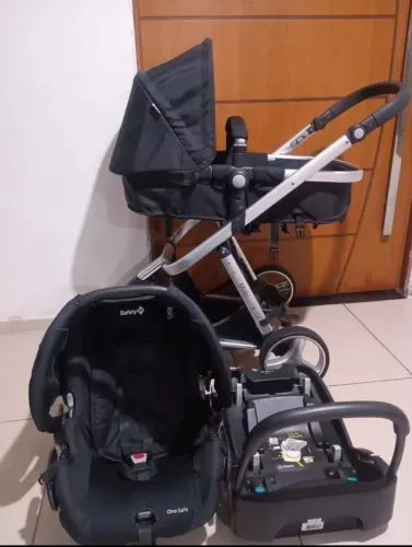 Carrinho de bebe Safety 3 em 1 Completo.