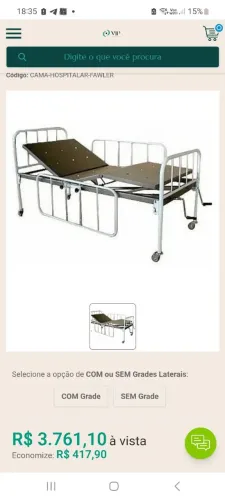 Cama hospitala com colchão 