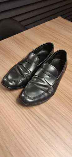 Prada Original Loafer Masculino em Couro Preto - Tam. 40/41