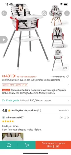 Cadeirinha de alimentação