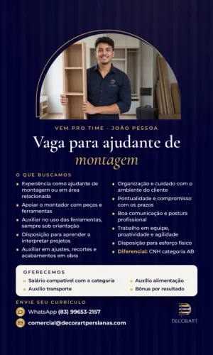 Vaga para ajudante