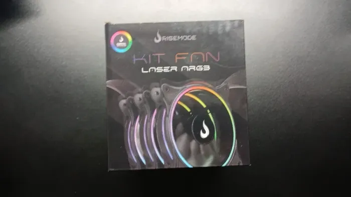 Kit 3 Fans Rise Mode Laser ARGB 6 pinos com controladora e controle, novo lacrado na caixa