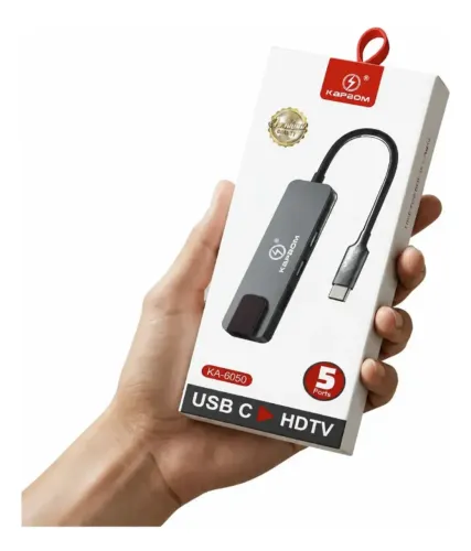 Adaptador Hub Usb-c 5 Em 1 Hdmi Rj45 Usb Pd Kapbom Ka-6050 Novo Loja Coimbra Computadores