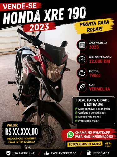 Vendo moto XRE 190. Chama no whats *