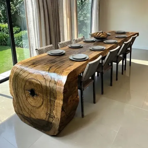 Mesa De Jantar Tronco Tipo Cascata Em Madeira Nobre De Lei Pronta Entrega em São Paulo