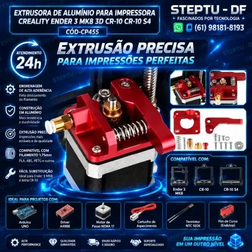 Extrusora de alumínio para impressora creality Ender 3 mk8 3d Cr-10 Cr-10 s4 COD-CP455