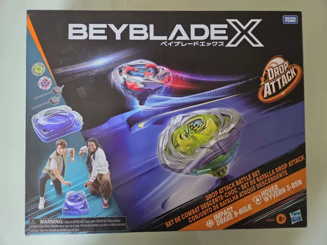 Drop Set Attack Arena Beyblade X com Hover Wyvern e Impact Drake lacrados novo! Original