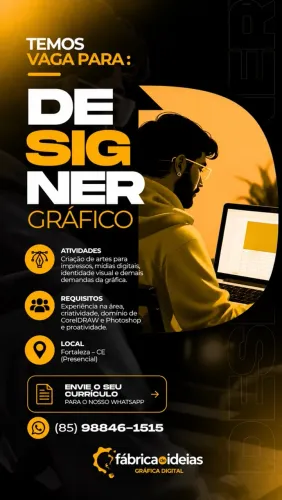 Vagas de Emprego | Designer Gráfico e Acabamento Gráfico | Fortaleza