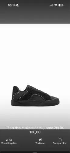 Zara tênis denim skate (usado 2x)