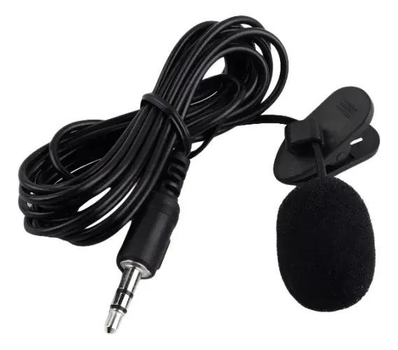 Microfone Lapela Stéreo Gravação Video P2 3.5mm Profissional