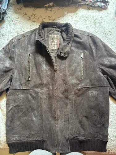 Jaqueta Masculina Marrom Estilo Biker Vintage Tamanho XL