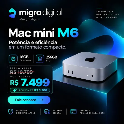 Apple Mac Mini M6 2026 | 16GB RAM | 256GB SSD | NOVO