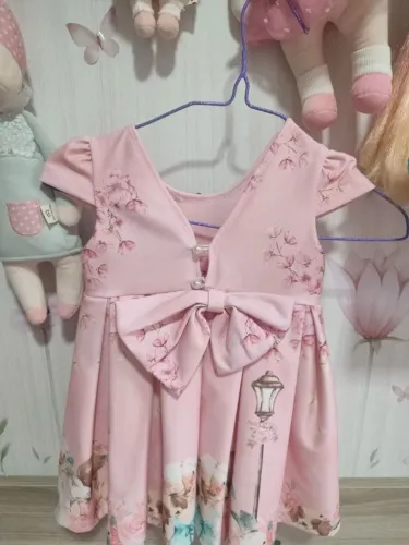 vestido infantil clássico rosa tam 2