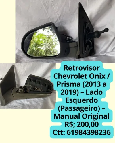 Retrovisor Onix Prisma Manual 2013 a 2019 Esquerdo