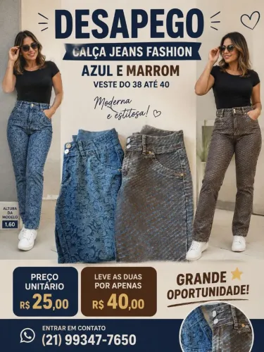 Calça jeans estilosa 