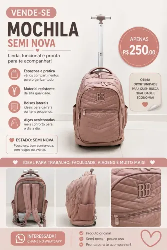 MOCHILA DE RODINHA SEMI-NOVA
