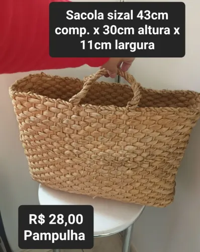Bolsa sacola sizal grande