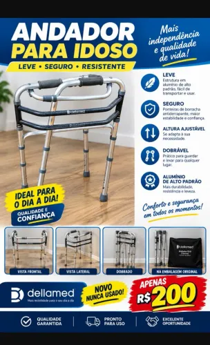 Vendo andador para idoso novíssimo leve e de alto padrão.