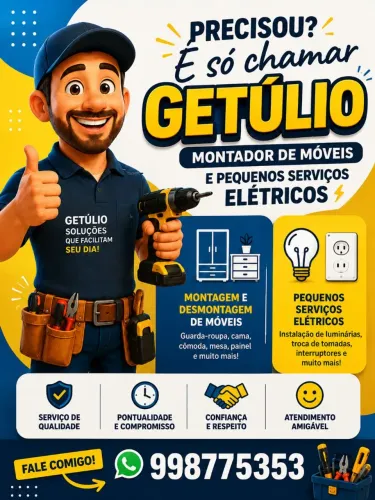 Montador de móveis. Serviços eletrônicos.