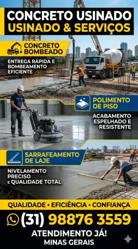 concreto usinado bombeado 