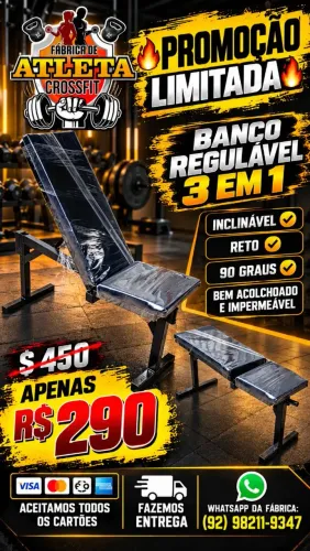 Banco REGULÁVEL promoção $ 290