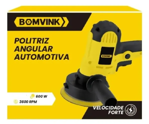 Politriz Angular de Mão Bomvink 5" 600W Velocidade Variável 3600 RPM